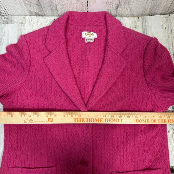 Talbots Cable Knit 100% Wool Blazer – Magenta Jacket XL – Classic – MSRP $229 - Picture 7 of 8